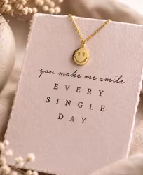 You make me Smile - Smykkekort med kjede