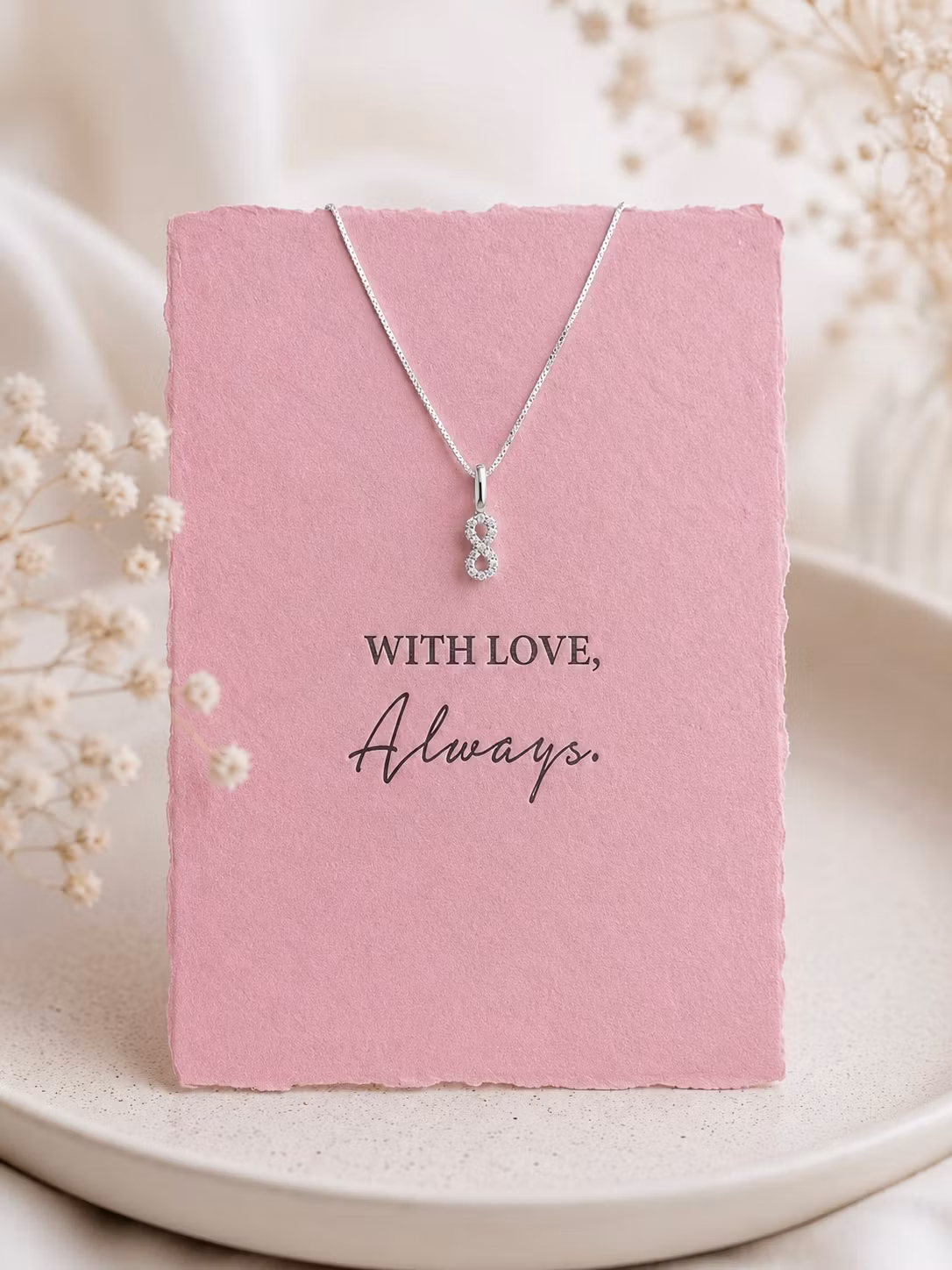 With Love  - Smykkekort med kjede