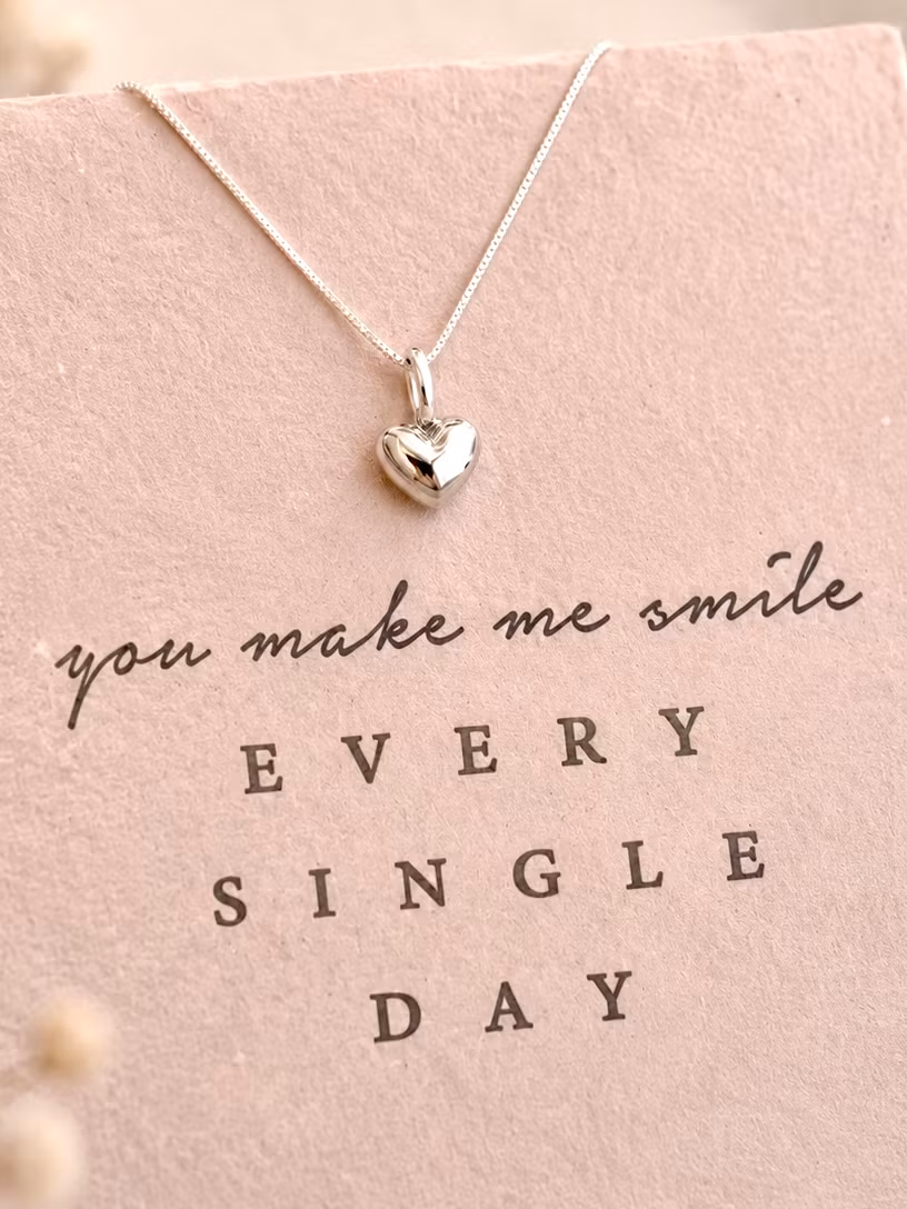 You make me smile - Smykkekort med sølvkjede