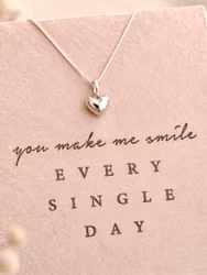 You make me smile - Smykkekort med sølvkjede