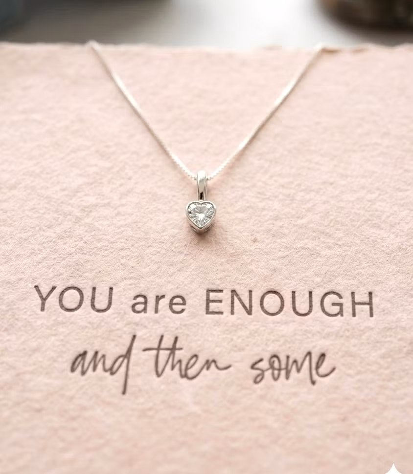 You are Enough - Smykkekort med sølvkjede