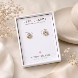 ´Life Charms - Crystal Gullbelagte Øredobber