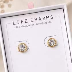 ´Life Charms - Crystal Gullbelagte Øredobber