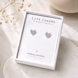 Life Charms - Hjerte Sølv øredobber