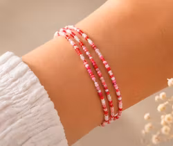 3pk Glass Beads Stretch Bracelet - Rosa