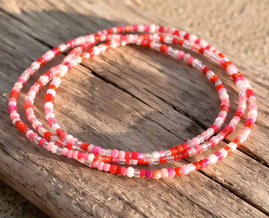 3pk Glass Beads Stretch Bracelet - Rosa