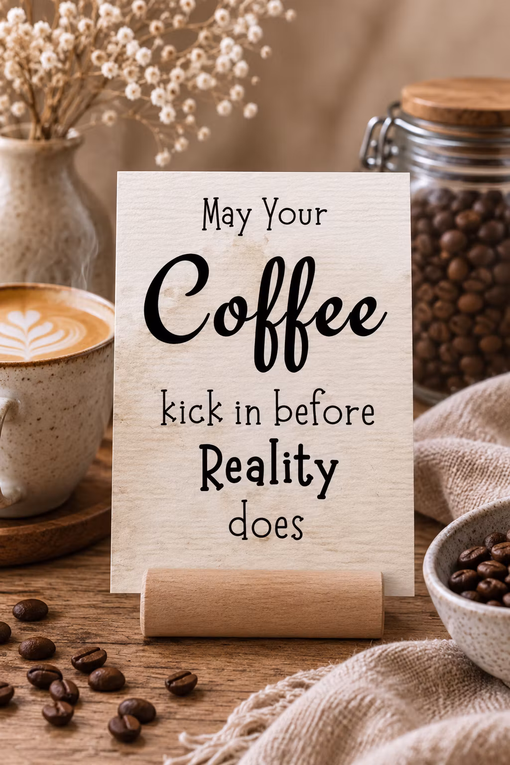 8pk Fun Coffee Cards m/ kortholder
