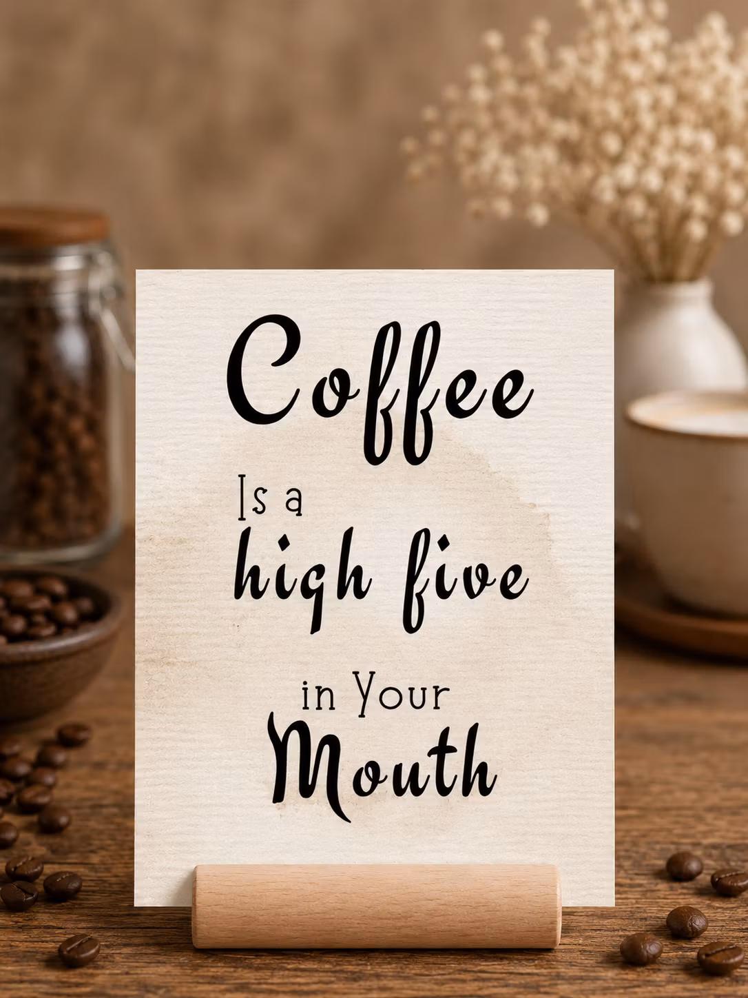 8pk Fun Coffee Cards m/ kortholder