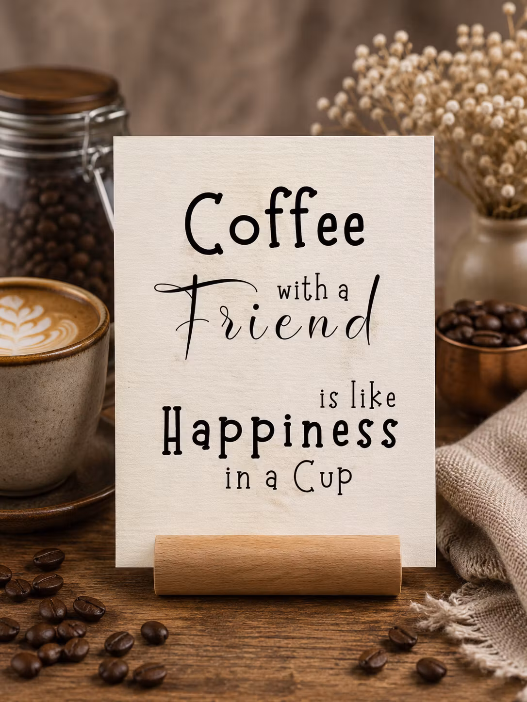 8pk Fun Coffee Cards m/ kortholder