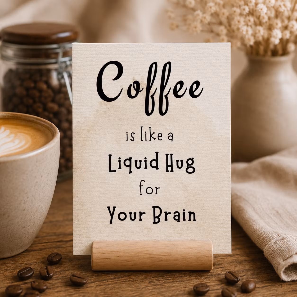 8pk Fun Coffee Cards m/ kortholder