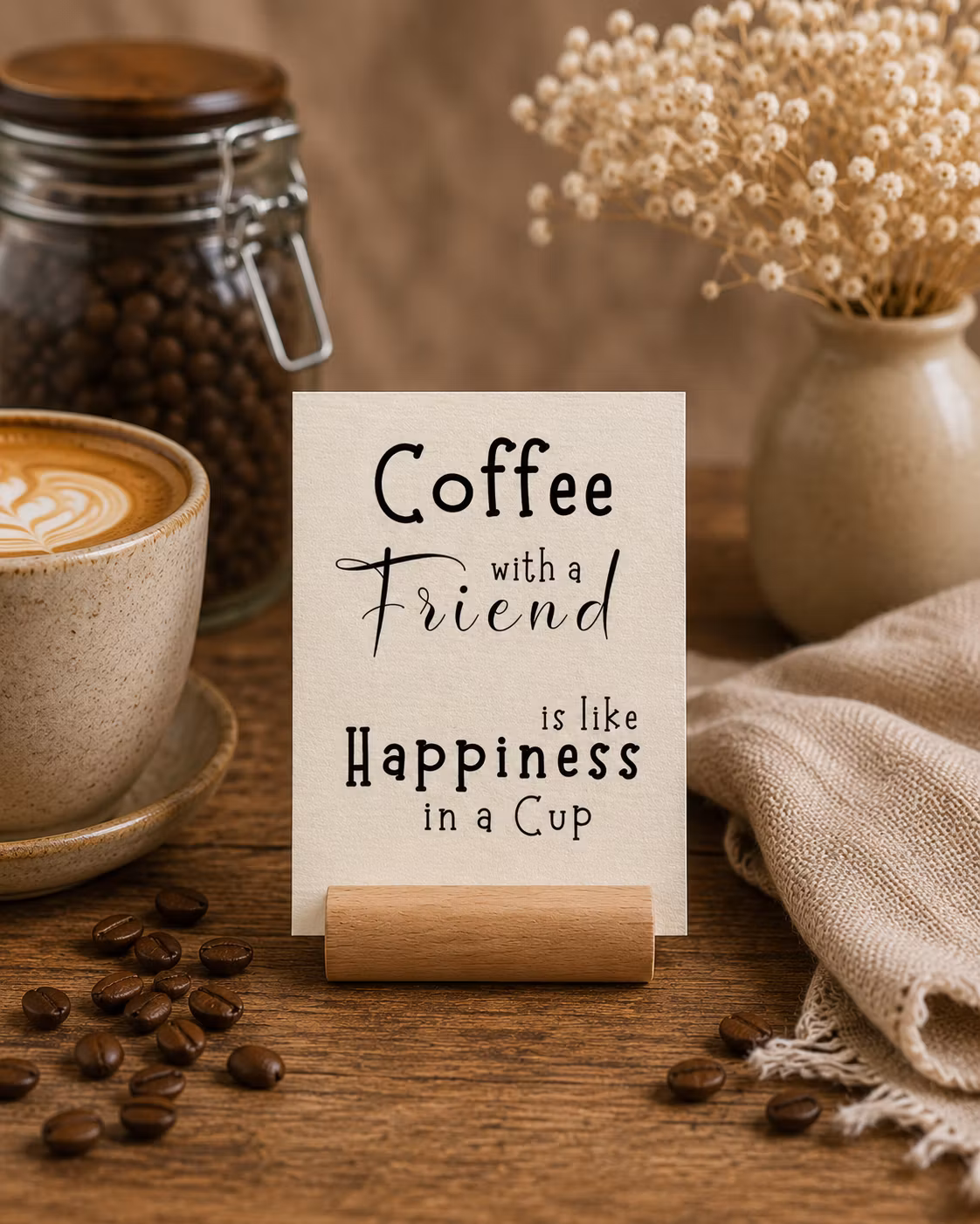 8pk Fun Coffee Cards m/ kortholder