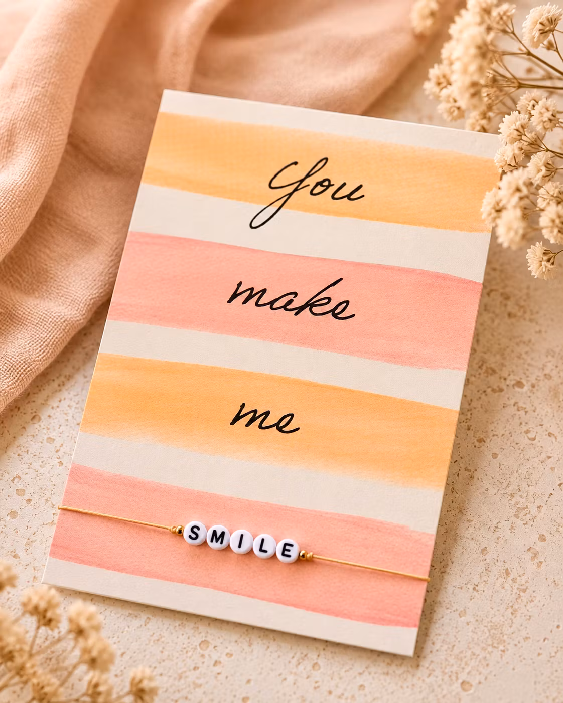 By Vivi: Bracelet Card - You make me Smile