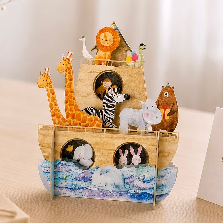 Alljoy Design -  Popup Kort - Noah's ark