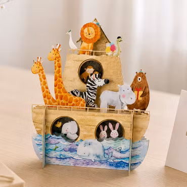 Alljoy Design -  Popup Kort - Noah's ark