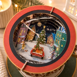 A Cup of Tea Pop Up Card - Christmas Village