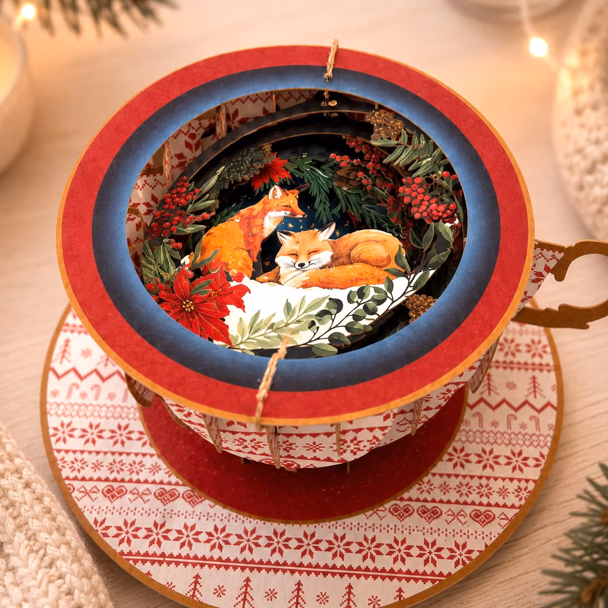 A Cup of Tea Pop Up Card - Winter Fox Tea