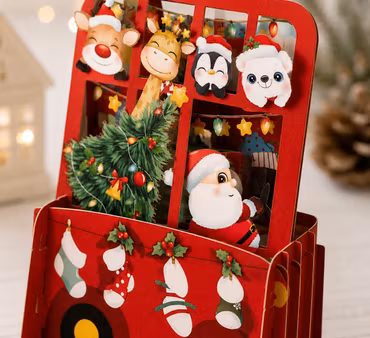Alljoy Design -  Popup Julekort - Julebuss
