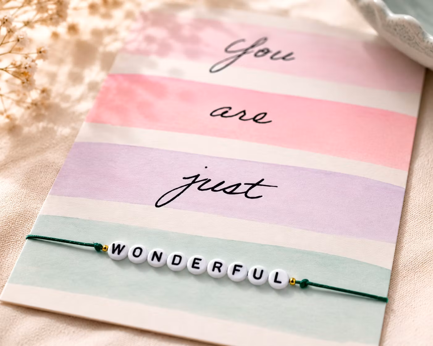 By Vivi: Bracelet Card - You are just Wonderful