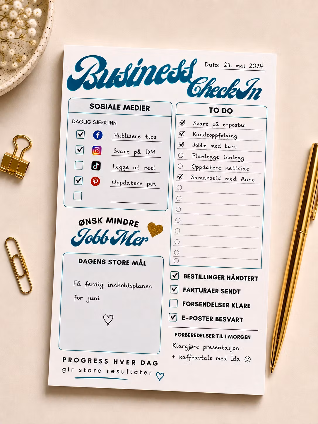 LLB Design Studio - Business Check-in Notepad