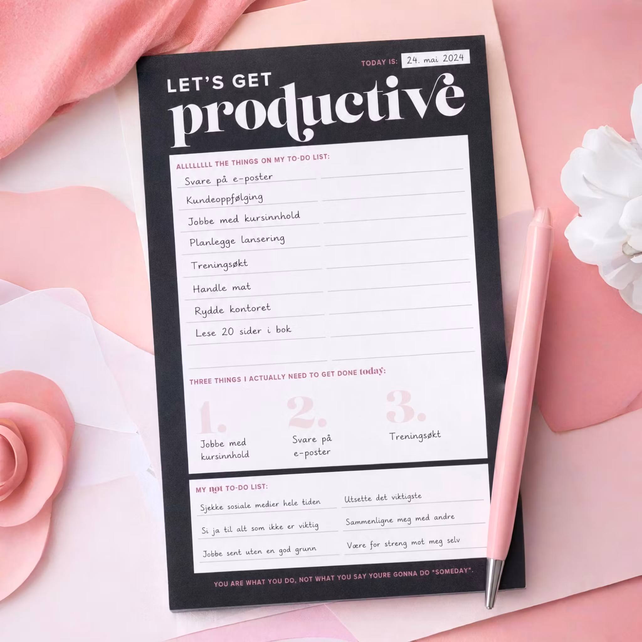 Kitty Meow Boutique- "Let's Get Productive"  - Notepad