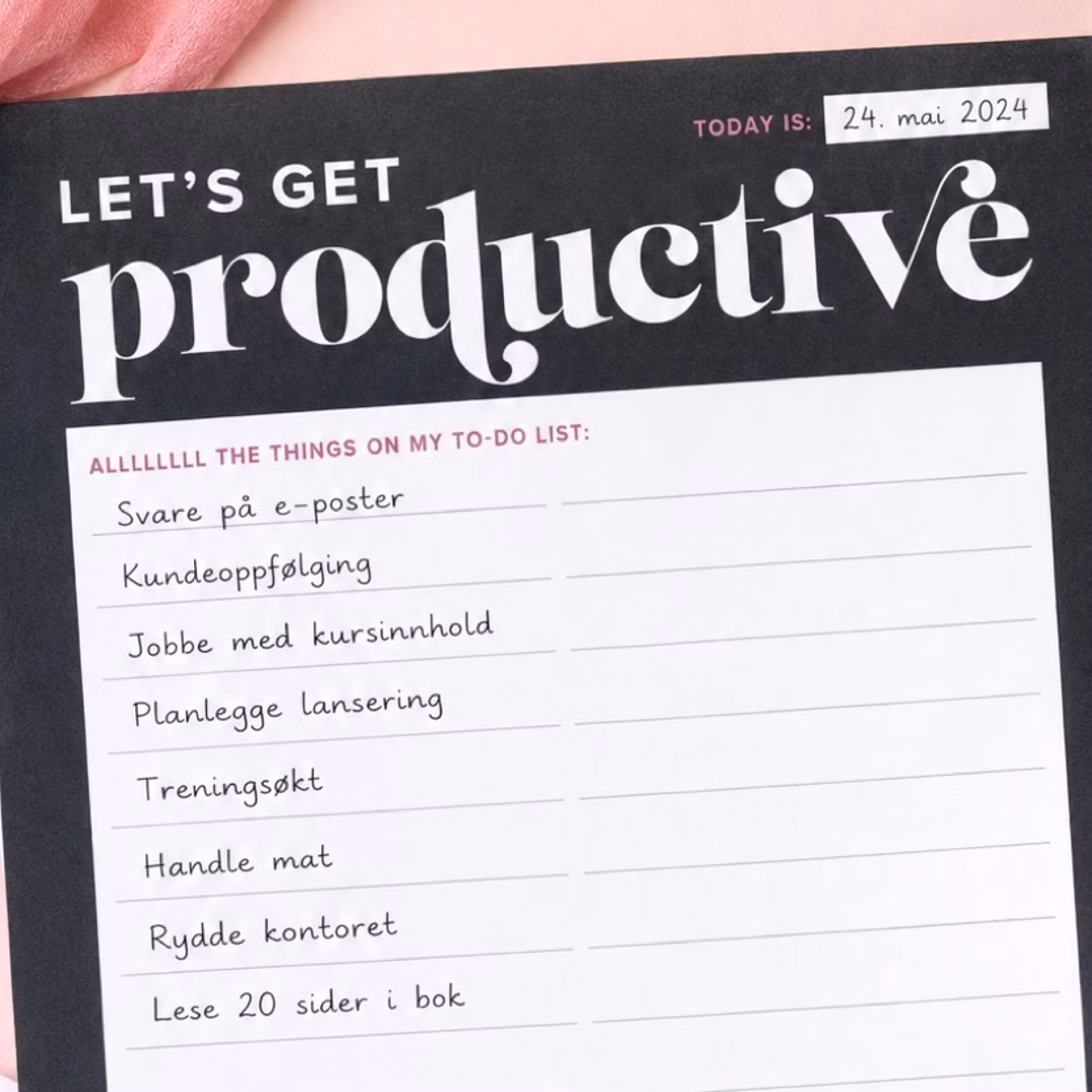 Kitty Meow Boutique- "Let's Get Productive"  - Notepad