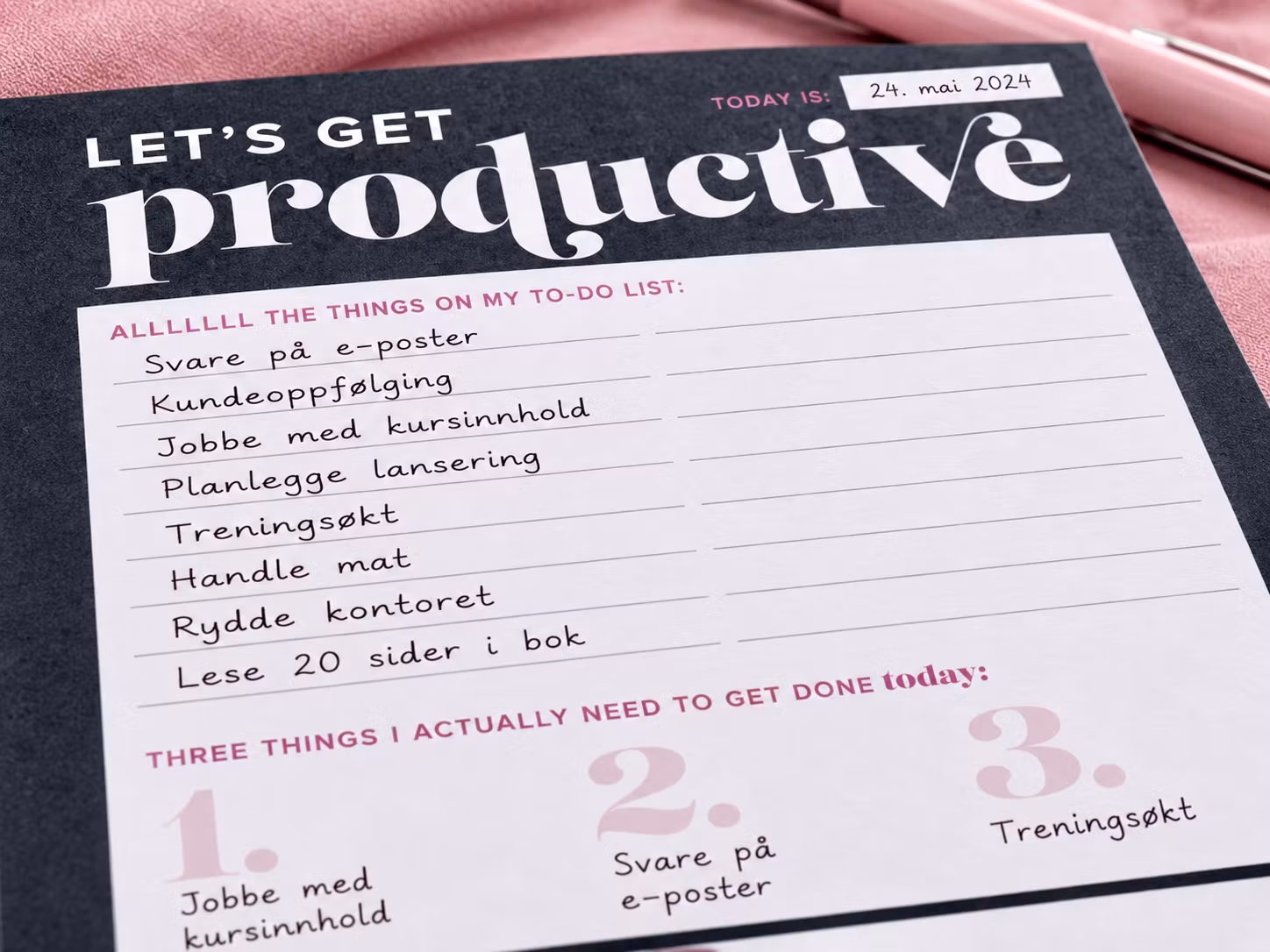 Kitty Meow Boutique- "Let's Get Productive"  - Notepad