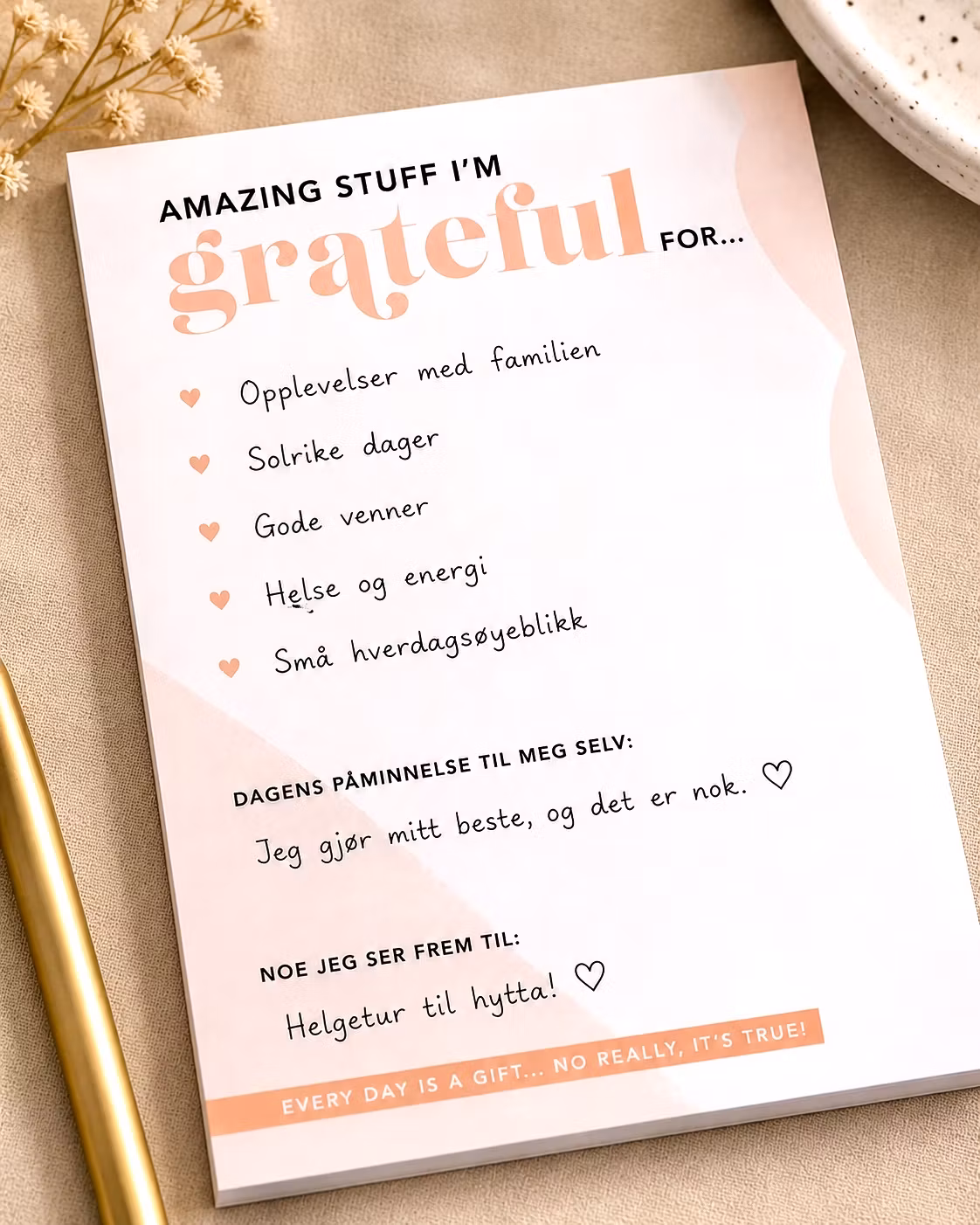 Kitty Meow Boutique- "Amazing Stuff I'm GRATEFUL for"  - Small Notepad