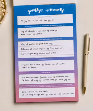 The Happiness Planner - "GOODBYE INSECURITY" NOTEPAD