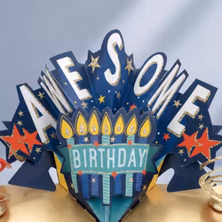 Second Nature Pop-up Card - Awesome Birthday