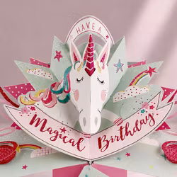 Second Nature  Pop-up Card - Birthday Unicorn
