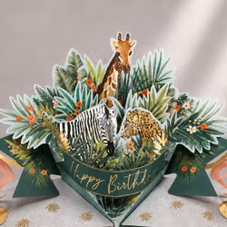 Second Nature Pop-up Card - Birthday Safari