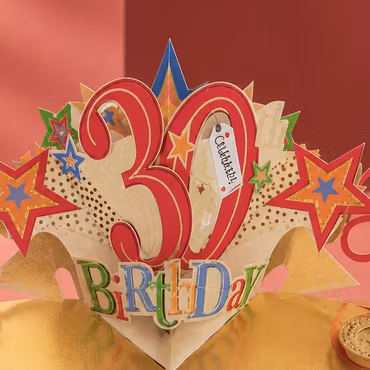 Second Nature Pop-up Card - 30th Birthday