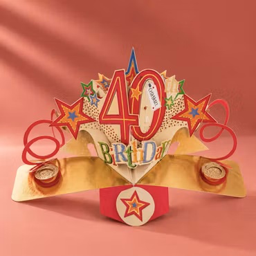 Second Nature Pop-up Card - 40th Birthday