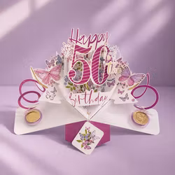 Second Nature Pop-up Card - 50th Birthday