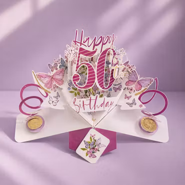 Second Nature Pop-up Card - 50th Birthday