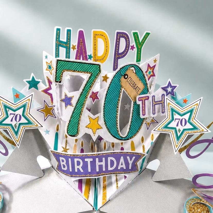 Second Nature Pop-up Card - 70th Birthday