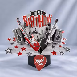 Second Nature  Pop-up Card - Birthday Rock