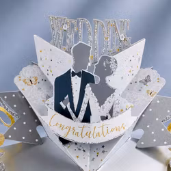 Second Nature Pop-up Card - Wedding Bride & Groom
