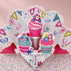 Second Nature  Pop-up Card - Cupcake Birthday