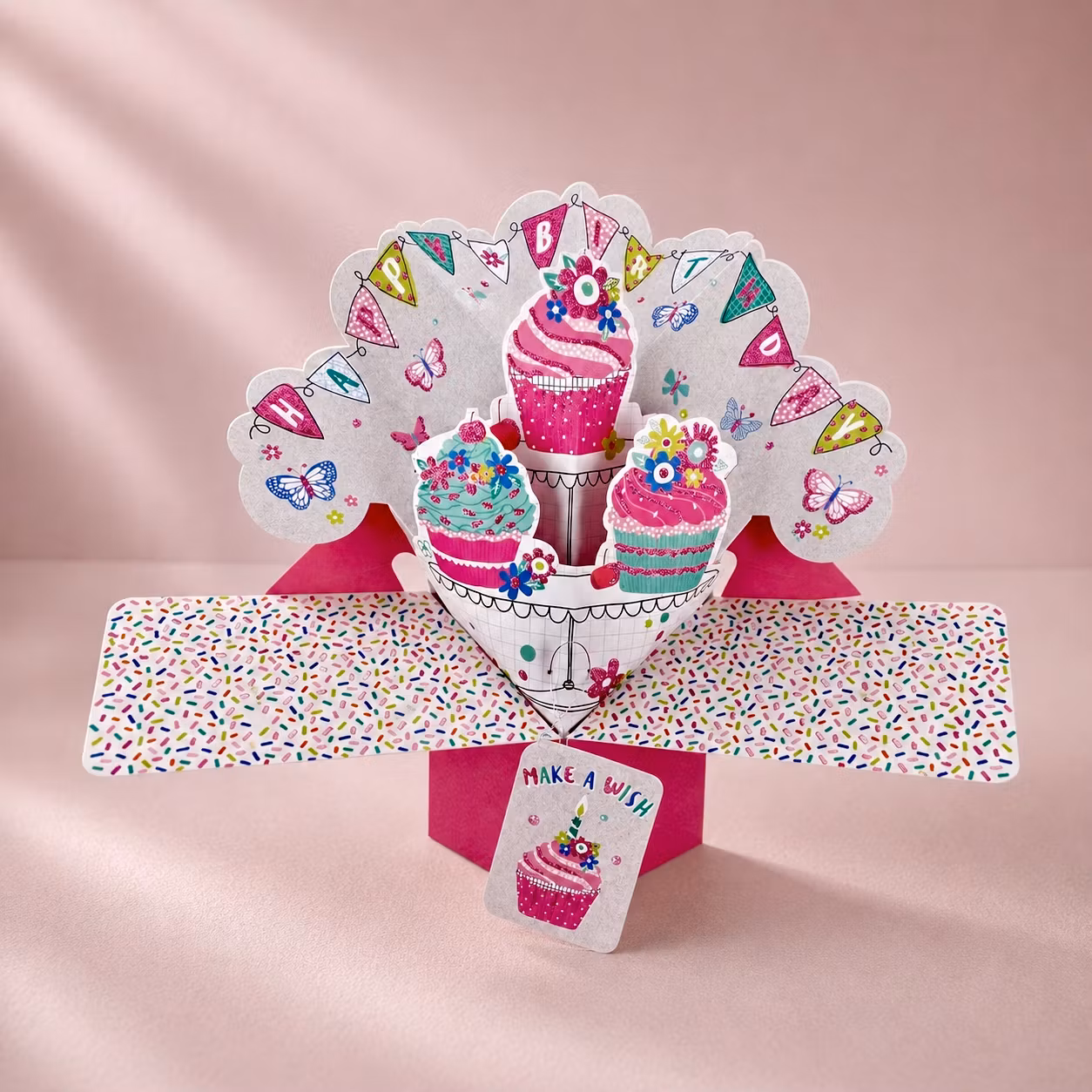 Second Nature  Pop-up Card - Cupcake Birthday