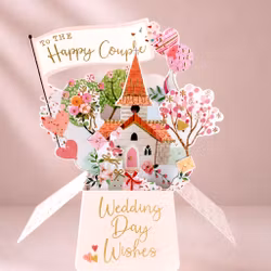 Clever Cube 3D Bursdagskort – Wedding Wishes