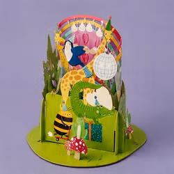 3D Pop-up Bursdagskort – Party Animals
