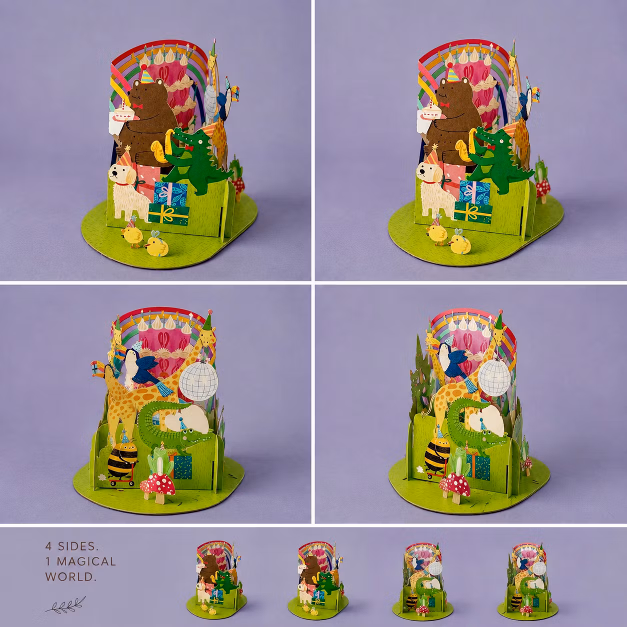 3D Pop-up Bursdagskort – Party Animals