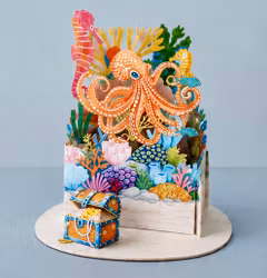 3D Pop-up Bursdagskort – Under Havet