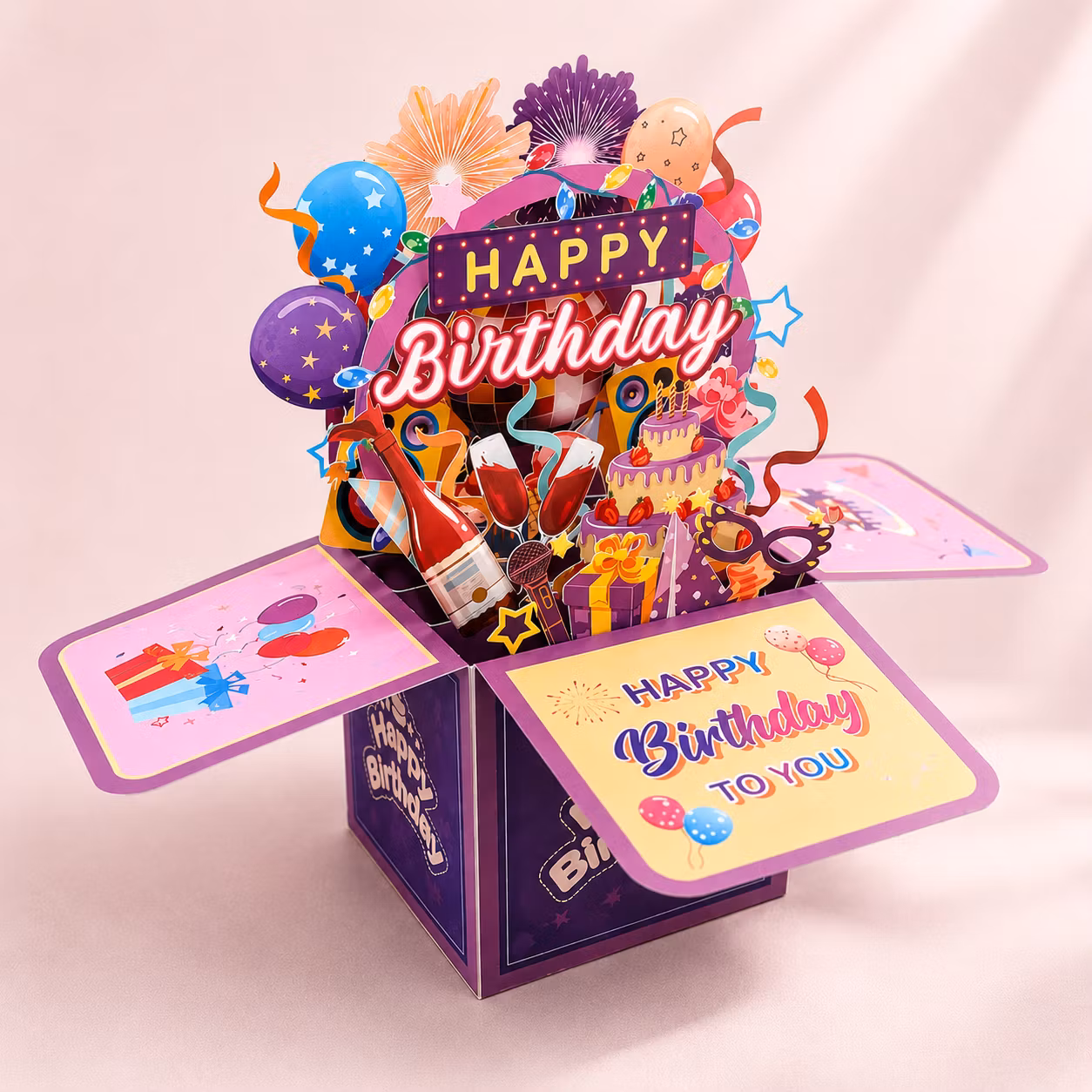 3D Pop-up Kort – Happy Birthday Party