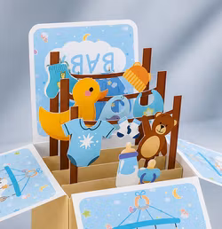 3D Pop-up Kort – New Baby