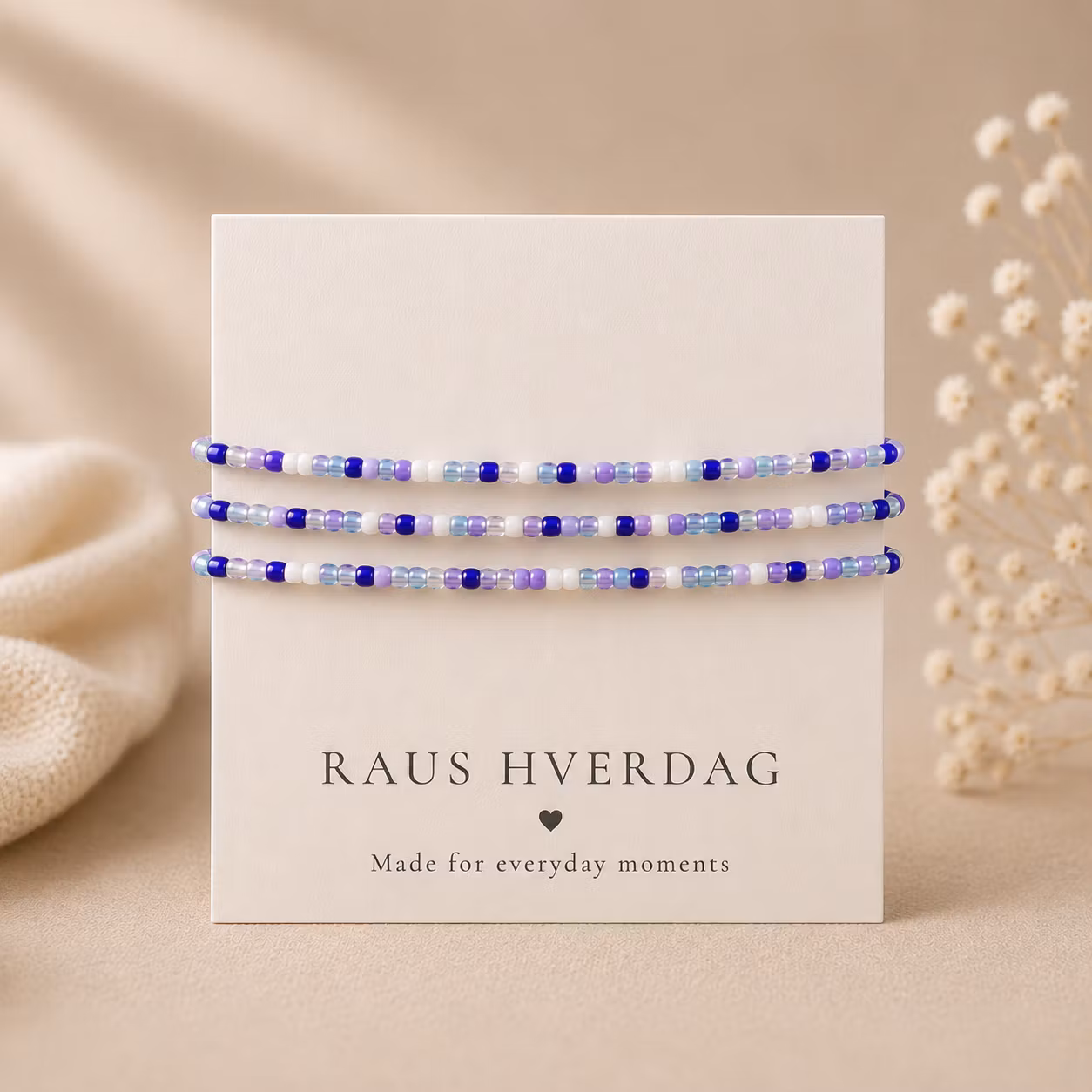 3pk Glass Beads Stretch Bracelet