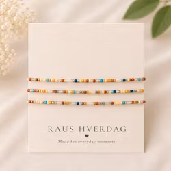 3pk Glass Beads Stretch Bracelet