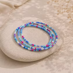 3pk Glass Beads Stretch Bracelet