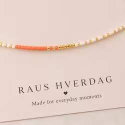 Mini Beads Armbånd - Gull/Orange